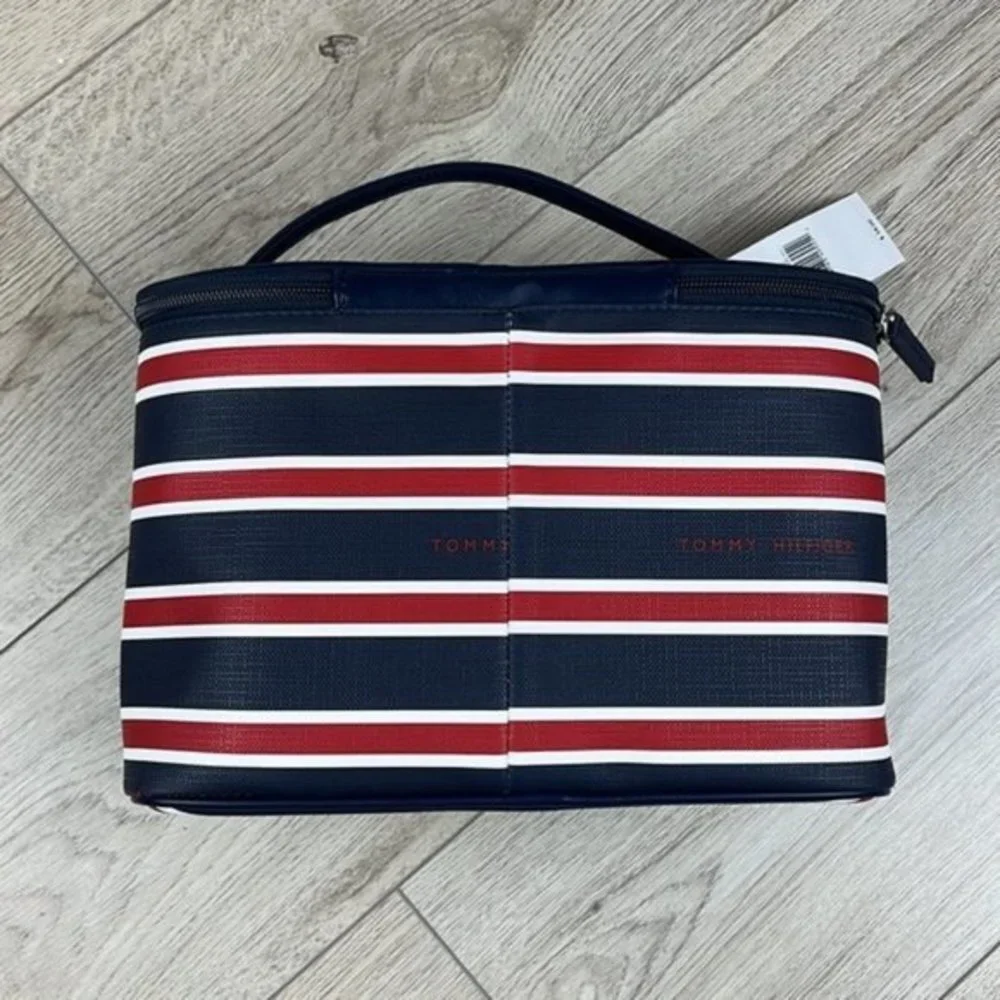 Tommy Hilfiger Cosmetic Travel Bag Blue, Red & White - Picture 4 of 8
